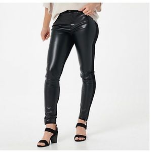 StyleList By Micaela leggings-faux leather front-ponte back -size 12-NWOT